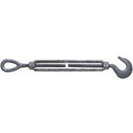 BARON BARON 16-3/8X6 Turnbuckle, 1000 lb Weight Capacity, Hook Fitting A, Eye Fitting B, Galvanized Steel 16-3/8X6